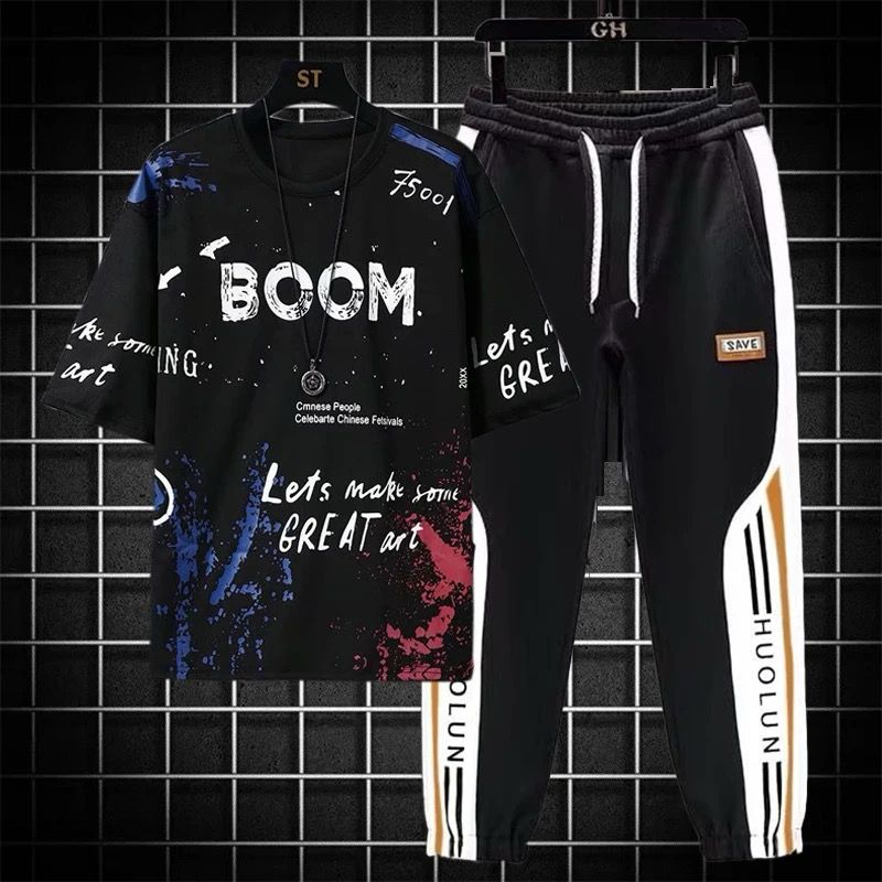 Drop Shoulder Mash T-Shirt and Trouser_img_0