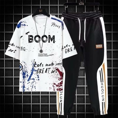 Drop Shoulder Mash T-Shirt and Trouser_img_1