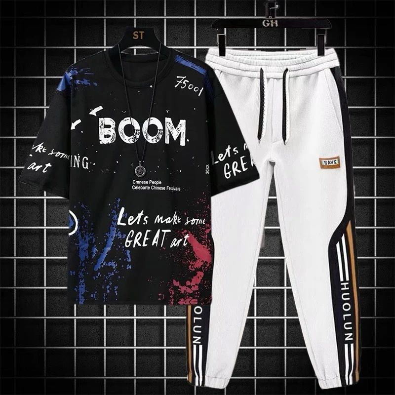 Drop Shoulder Mash T-Shirt and Trouser_img_3