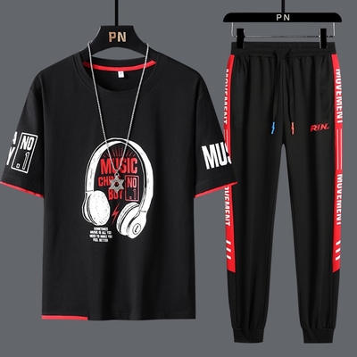 Drop Shoulder Mash T-Shirt and Trouser_img_1