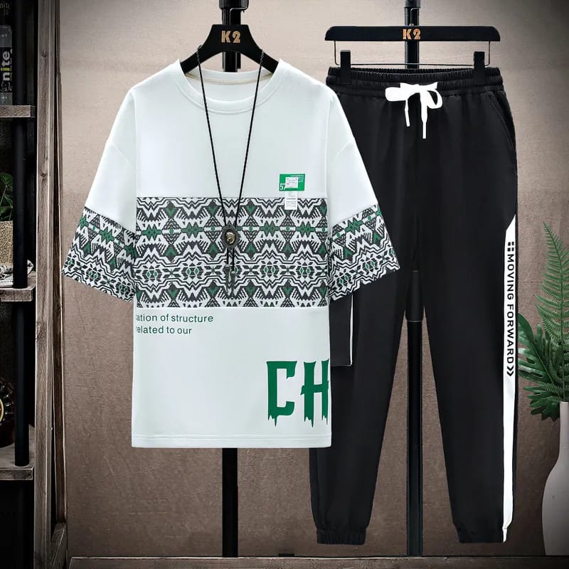 Drop Shoulder Mash T-Shirt and Trouser_img_1