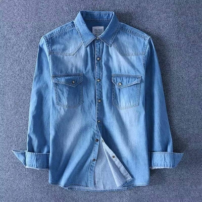 Top Selling Denim Long Sleeve Casual Shirt_img_0
