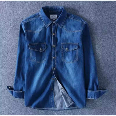 Top Selling Denim Long Sleeve Casual Shirt_img_1